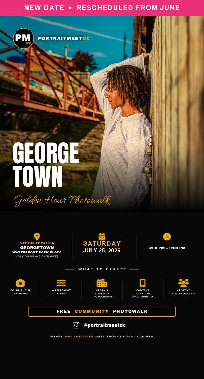 Georgetown Golden Hour — Saturday, July 25, 2026 (rescheduled from June)